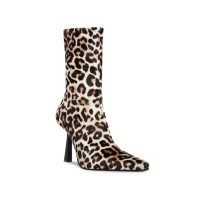 【steve madden】VAKAY 絨布小方頭細高跟短筒靴(豹紋)