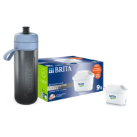 【BRITA】官方直營 MAXTRA PRO濾芯-去水垢專家+運動隨行濾水瓶(9入濾芯+濾水瓶1瓶2芯)