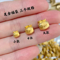 24k pure gold charms fine gold bags wishes bag 999 real gold accessories for bracelet diy charms