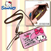 日本限定 三麗鷗 Sanrio Melody 美樂蒂 可斜背 小物袋/手機袋/萬用袋/隨身包 《 可直接觸控手機喔 》★ 夢想家精品家飾 ★