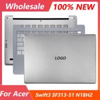 New Laptop Case For Acer Swift 3 SF313-51 SF313-51G N18H2 LCD Back Cover/Palmrest/Lower Bottom Case Rear Lid Top Cover Silver