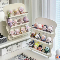 3 Layers Action Figures Display Stand For POP-Mart Scene House Metal Doll Storage Box Large Capacity Blind Box Storage Rack