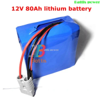 12v 80ah Lithium Ion Battery 12v 100ah 18650 li Rechargeable baterie for UPS camper van boat Solar LED strip + 10A charger