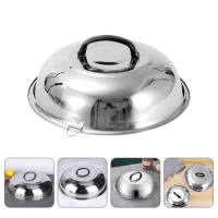 Wok Lid Universal Lid Stainless Steel Pot Lid Pan Lid Frying Pot Cover Cookware Lids Replacement Lid Handle Pots Pans Fry Pan