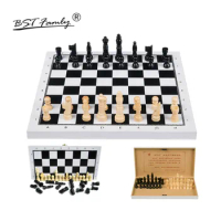 High Quality Wood Chess Set Chessman Game of International Chess 29x27.5x1.3cm Folding Chessboard Wood Chess Game BSTFAMLY I34