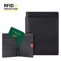 MONDAINE 瑞士國鐵 蘇黎世系列RFID防盜 6卡雙本護照夾 -碳纖維紋