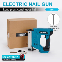 20V Electric Nail Gun Cordless Pneumatic Charging Nail Gun V-shaped Alloy Nozzle Carpentry DIY Power Tool For Makita Battery
