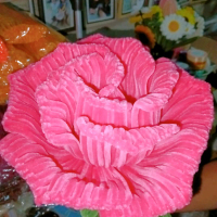 กุหลาบยักษ์  จากลวดกำมะหยี่ diy.