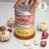 Combo 2 Jar Bawang Putih, Merah, Bombay Cincang Iris Minyak by Bawangkeun Bumbu Baceman Bawang Kupas