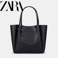 Zara กระเป๋าถือ กระเป๋าสะพายไหล่ กระเป๋าช้อปปิ้ง อเนกประสงค์ หนังนิ่ม จุของได้เยอะ เรียบง่าย สําหรับ