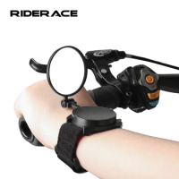 Bicycle Rearview Mirror Adjustable 360 Degree Rotating Mountain Bike Convex Retroreflector Foldable MTB Wrist Rearview Mirrors