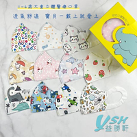 【YSH益勝軒】台灣製 幼幼1-4歲醫療3D立體口罩50入/盒(五款卡通圖案可選)