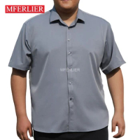 Summer Business Shirt Men 10XL Bust 168cm 5XL 6XL 7XL 8XL 9XL Plus Size Shirt