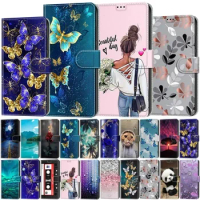 Redmi 12C Butterfly Pattern Wallet Flip Case For Redmi Note 13 Pro Plus 12 Pro 4G 12S Redmi 12 12C Leather Card Slot Phone Cover