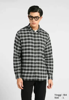 MANZONE - Kemeja Kotak-Kotak Lengan Panjang Pria Kaysen 03 Modern Fit - Olive Olive M