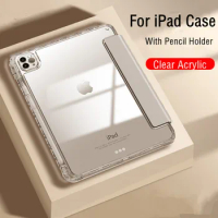 iPad Case For iPad 9th Generation Case Pencil Holder Funda iPad 10 9 Pro 11 air 5 4 mini 6 iPad Pro Case 12.9 inch Case Cover