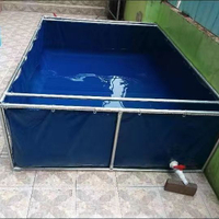 【免運】美雅閣|帆布養魚水池加厚游泳池水箱刀刮布防水大型養殖水箱帶支架蓄水