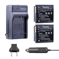 Tectra 2 cái CGA-S005 Pin sạc kỹ thuật số cho Panasonic Lumix DMC-LX1 LX2 LX3 FX3 DMW-BCC12 cho Fuji NP-70 db60