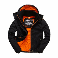 美國百分百【全新真品】Superdry 極度乾燥 Arctic 風衣 連帽 外套 防風 夾克 刷毛 黑色 橘色 F965