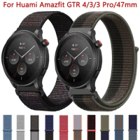 22mm Nylon Sport Watchband For Huami Amazfit GTR 4 3 Pro Watch Band Wrist Bracelet for Amazfit GTR 47mm Stratos 3 2 Strap Correa