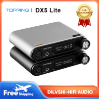 TOPPING DX5 Lite ES9068ASx2 USB DAC DSD512 768KHZ 32Bit Bluetooth Coaxial Optical inputs Pre amplifer NFCA Headphone Amp 1800mW