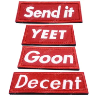 Send It Yeet Goon Decent Embroidery Hook Loop Patch Funny Saying Backpack Bicycle Clothing Applique Badge