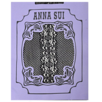ANNA SUI 日本製銀蔥蝴蝶網格圖騰花紋褲襪(黑色系)