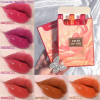 Hengfang 6Pcs/set Makeup Lip Tint Mirror Lipstick Lasting Waterproof Lip Gloss Blusher Sexy Red Moisturizer Lip Cosmetics