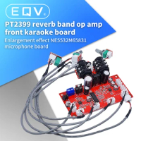 PT2399 Karaoke Reverb Board Home Theater Dynamic Microphone Electret Amplifier Module AD828 OP Amp Preamp For Amplifiers