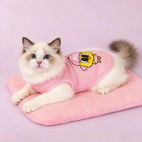 Cartoon Print Cute Pet Mesh Vest Cute Pet Summer Outfit Breathable Mesh Pet Fashion Clothing Stretch