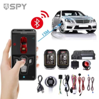 SPY 2 Way Car Alarm System PKE Rechargeable Car Remote Control Keyless Entry Launch Module Kit Bluetooth APP Remote Engine Start