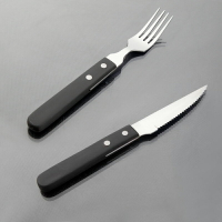 304不銹鋼牛排刀叉勺三件套 電木西餐刀叉兩件裝歐式餐具鮑魚刀叉