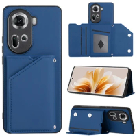 Reno 11 Pro 5G Luxury Case Camera 360 Protect For OPPO Reno 11 Leather Card Pocket Back Panel Cover Reno10 Pro 11Pro Funda