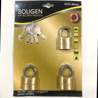 Gembok Komputer Master Key Set Isi 3 Pcs SOLIGEN Varian 40mm-50mm-60mm - 40 MM