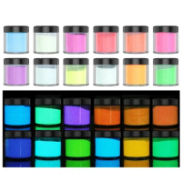 SEISSO Glow in The Dark Pigment Powder for Epoxy Resin Color Pigment Dye 6  Colors Skin Safe Long Lasting Self Glowing Luminous