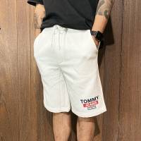 美國百分百【全新真品】Tommy Hilfiger 短褲 棉質 綁繩 休閒褲 TH 短棉褲 logo 白色 CK94