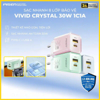 [PISEN] Sạc nhanh 30W 1C1A hai cổng trong suốt đầy đủ màu sắc, sạc nhanh chống chai Pin | TP-C52 (GL