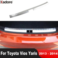 Rear Trunk Bumper Cover Trim For Toyota Vios Yaris sedan 2013 2014 Steel Car Tail Tailgate Door Sill Plate Guard Accessories
