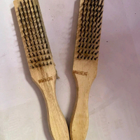 Sikat Maxi / sikat baja / sikat besi / Sikat Kawat Besi Baja hitam Halus Gagang Kayu Kokoh