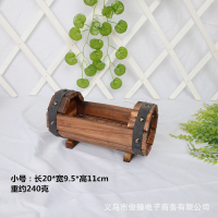 LZD  Shooting Layout Wedding Celebration Decoration Solid Wood Flowerpot Outdoor Carbonized Antiseptic Wood Flower  Balcony Vegetable and Succulent Wood Flowerpot