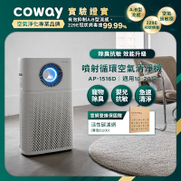 Coway 抑制流感 10-20坪 噴射循環空氣清淨機 AP-1516D+官網登錄保固贈活性碳濾網組