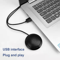 USB/3.5mm Conference Microphone Plug&amp;Play 360° Omnidirectional Condenser Mic Desktop Computer Mic for Computer Desktop Laptop