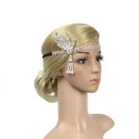Elastic Vintage Elegant Dress Accessories Bridal Headpiece Gatsby Flapper Pearl Headband