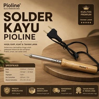 Pioline Solder Listrik Gagang Kayu Solder 40W 60 Watt Solder Listrik Gagang Kayu Pioline 40-60Watt 4