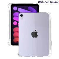 With Pen Holder Soft TPU Transparent Cover for Ipad Pro 11 12 9 2021 Case for Ipad 10.2 2019 9.7 2017 2018 Mini 1 2 3 4 5 Air3/4