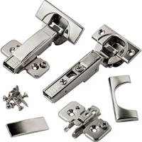 CLIP top Soft Close Hinges, 110 degree, Self Closing, Frameless, with Mounting Plates and hinge cover plates (8 Pack)