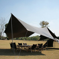 黑膠帳篷戶外野營涼棚露營裝備用品野餐超大沙灘遮陽棚