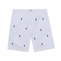 Polo Ralph Lauren RL 熱銷刺繡滿版小馬休閒短褲-白色