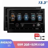 13.3" Android 2GB+16GB Car Headrest Monitor 1920*1080P 2.5D IPS Touch Screen Suppport Bluetooth/Wifi/FM/HDMI IN OUT/USB/SD Card