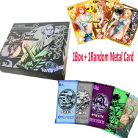 New One Piece Collection Cards Metal Cards Anime Trading Game Luffy Sanji Nami TCG Booster Box Game Cards